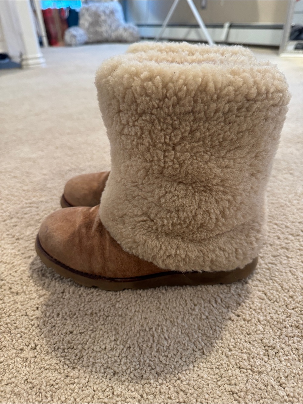 Ugg Cozy Shearling-Look Short Boot in Chestnut
